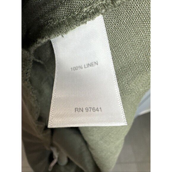 J Jill Love Linen Ankle XL Lightweight Pull On Pants in Olive Green Pockets - Picture 6 of 6